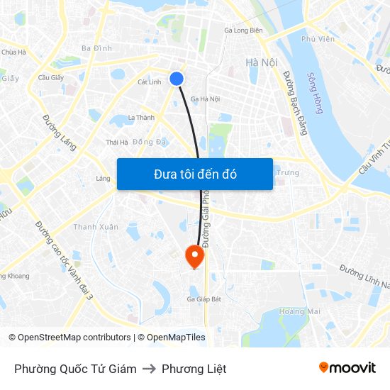 Phường Quốc Tử Giám to Phương Liệt map