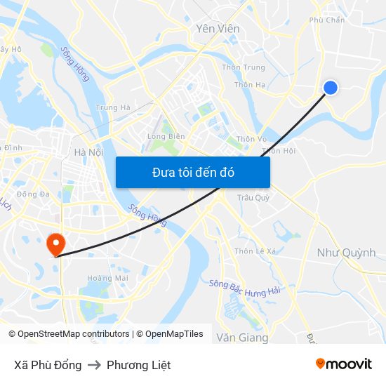 Xã Phù Đổng to Phương Liệt map