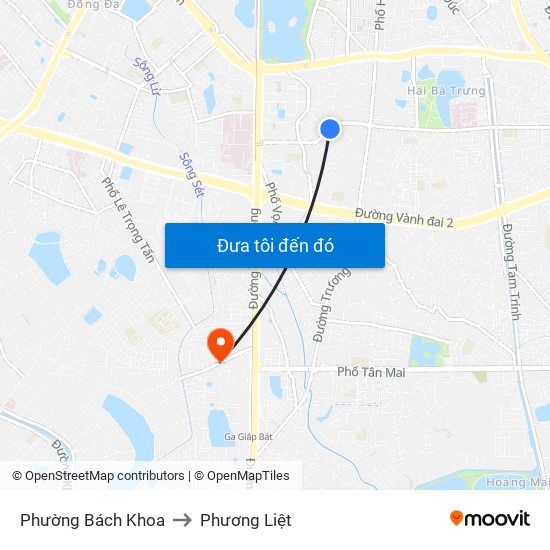 Phường Bách Khoa to Phương Liệt map