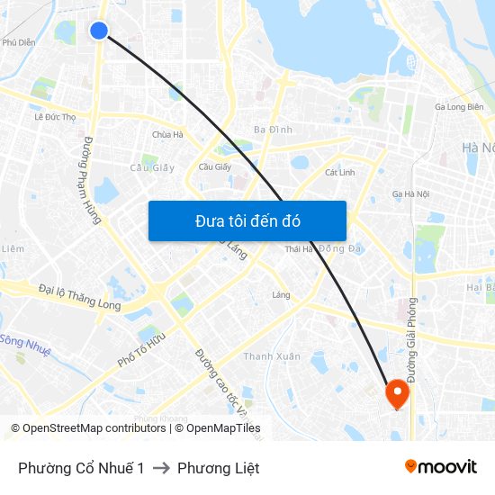 Phường Cổ Nhuế 1 to Phương Liệt map