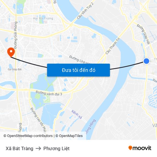 Xã Bát Tràng to Phương Liệt map