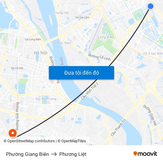 Phường Giang Biên to Phương Liệt map