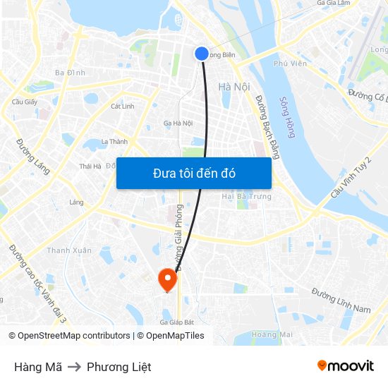 Hàng Mã to Phương Liệt map