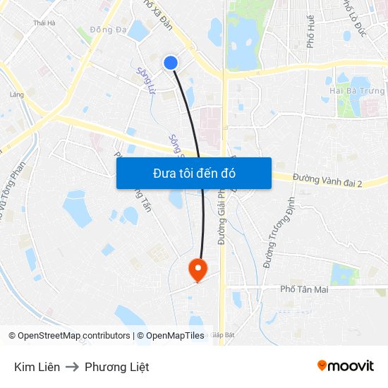 Kim Liên to Phương Liệt map