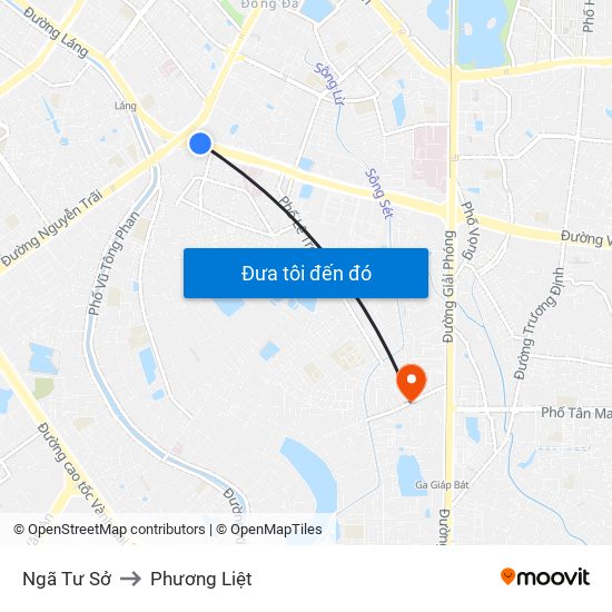 Ngã Tư Sở to Phương Liệt map