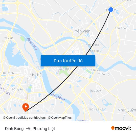 Đình Bảng to Phương Liệt map