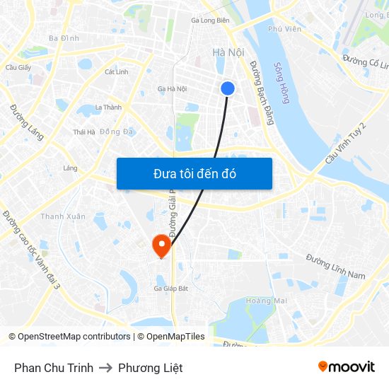 Phan Chu Trinh to Phương Liệt map
