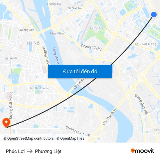 Phúc Lợi to Phương Liệt map