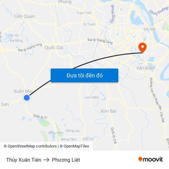 Thủy Xuân Tiên to Phương Liệt map