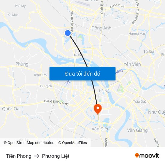 Tiền Phong to Phương Liệt map