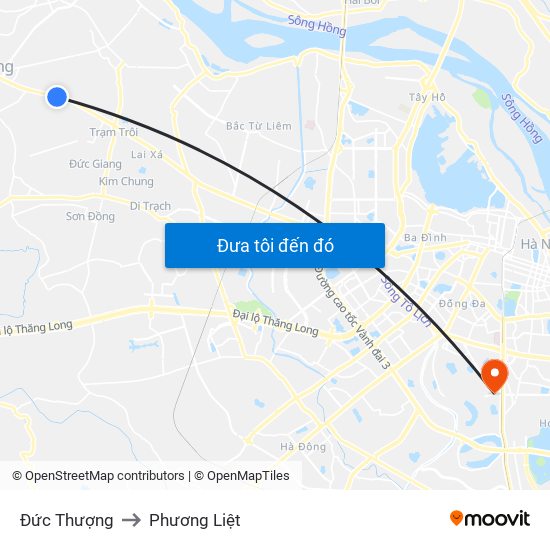 Đức Thượng to Phương Liệt map