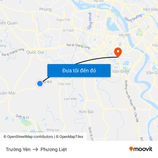 Trường Yên to Phương Liệt map