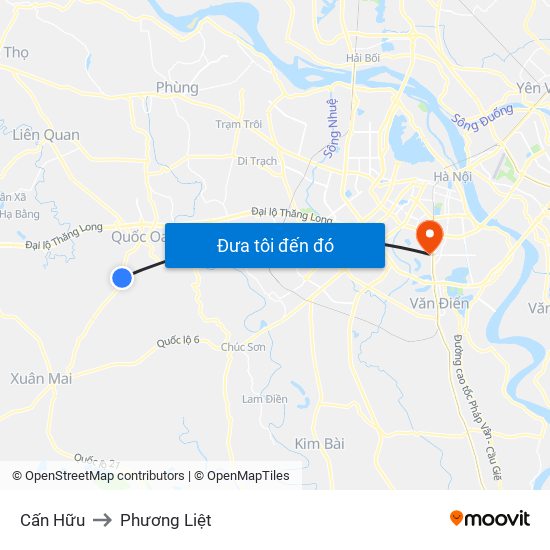 Cấn Hữu to Phương Liệt map