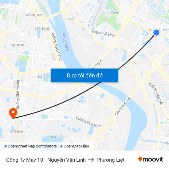 Công Ty May 10 - Nguyễn Văn Linh to Phương Liệt map