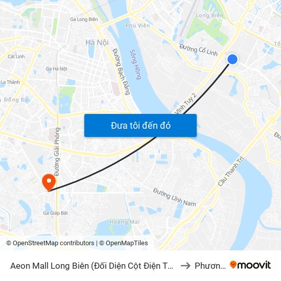 Aeon Mall Long Biên (Đối Diện Cột Điện T4a/2a-B Đường Cổ Linh) to Phương Liệt map