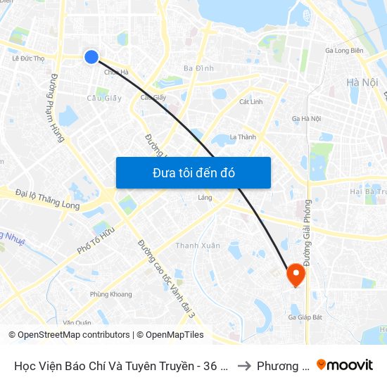 Học Viện Báo Chí Và Tuyên Truyền - 36 Xuân Thủy to Phương Liệt map