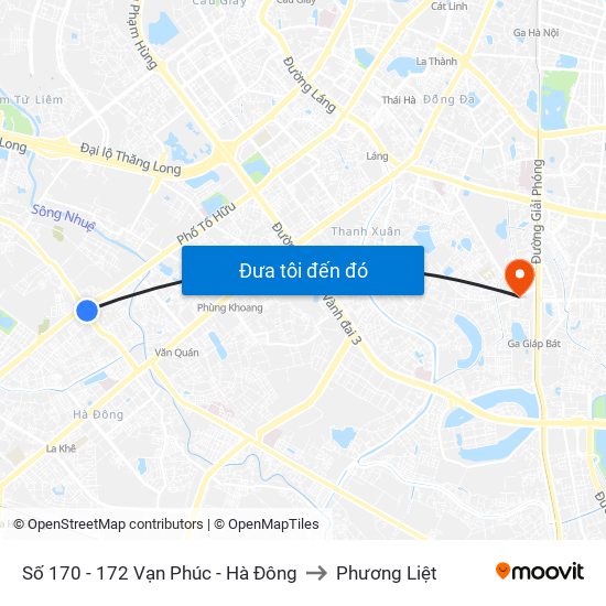 Số 170 - 172 Vạn Phúc - Hà Đông to Phương Liệt map