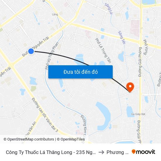 Công Ty Thuốc Lá Thăng Long - 235 Nguyễn Trãi to Phương Liệt map