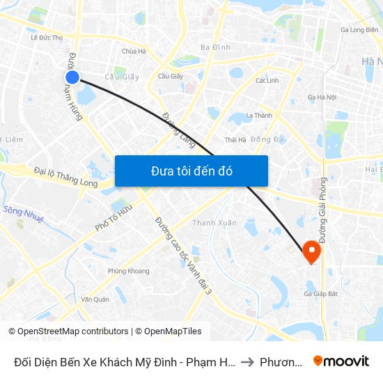 Đối Diện Bến Xe Khách Mỹ Đình - Phạm Hùng (Cột Trước) to Phương Liệt map