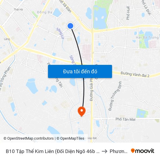 B10 Tập Thể Kim Liên (Đối Diện Ngõ 46b Phạm Ngọc Thạch) to Phương Liệt map