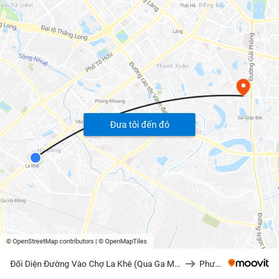 Đối Diện Đường Vào Chợ La Khê (Qua Ga Metro La Khê) - 405 Quang Trung (Hà Đông) to Phương Liệt map