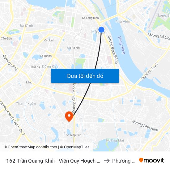 162 Trần Quang Khải - Viện Quy Hoạch Thủy Lợi to Phương Liệt map