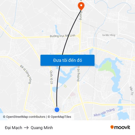 Đại Mạch to Quang Minh map