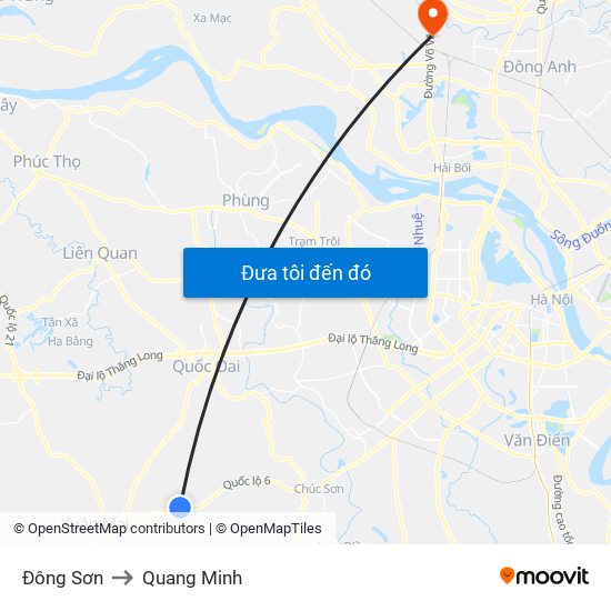 Đông Sơn to Quang Minh map