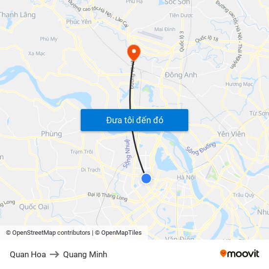 Quan Hoa to Quang Minh map