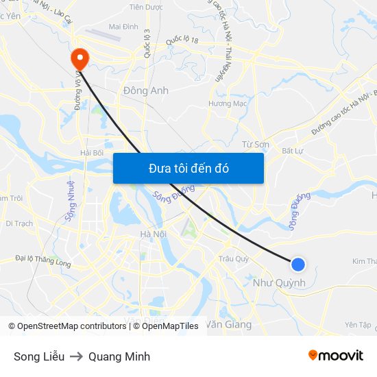 Song Liễu to Quang Minh map