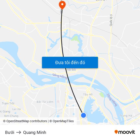 Bưởi to Quang Minh map