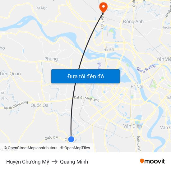 Huyện Chương Mỹ to Quang Minh map