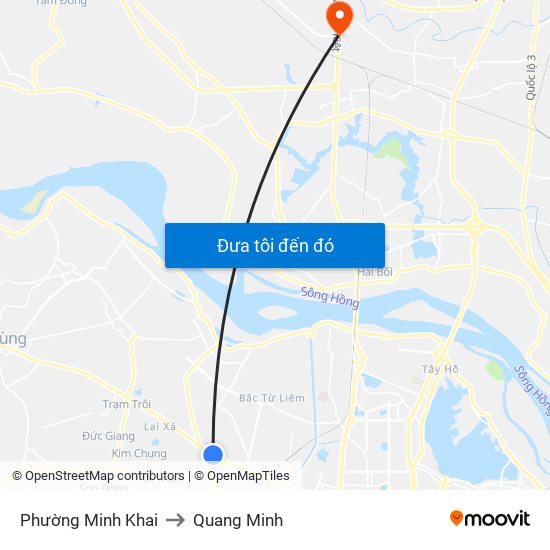 Phường Minh Khai to Quang Minh map