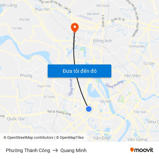 Phường Thành Công to Quang Minh map