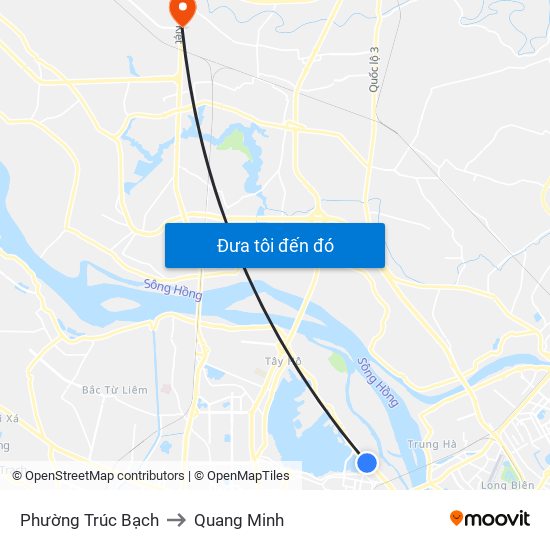 Phường Trúc Bạch to Quang Minh map