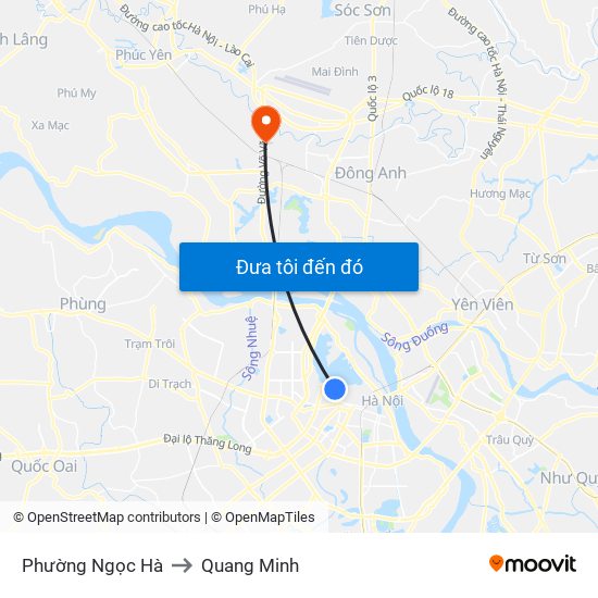 Phường Ngọc Hà to Quang Minh map