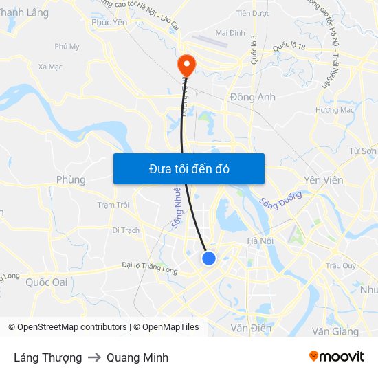 Láng Thượng to Quang Minh map