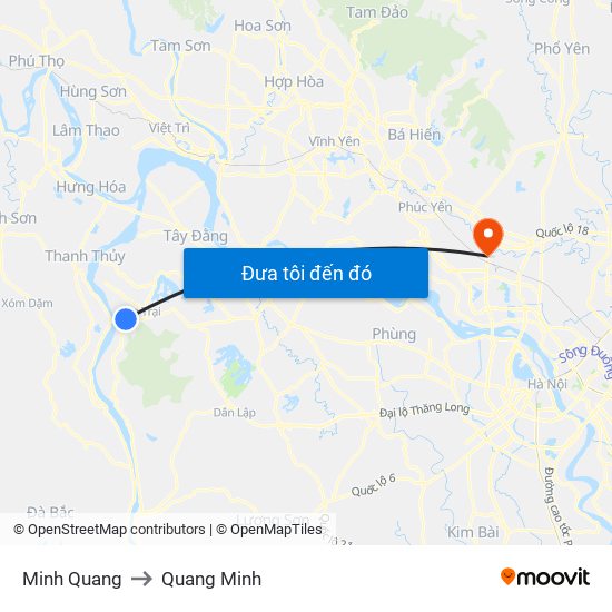 Minh Quang to Quang Minh map