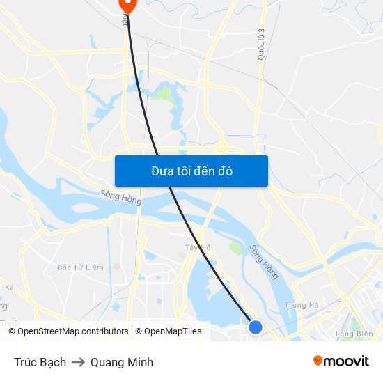 Trúc Bạch to Quang Minh map