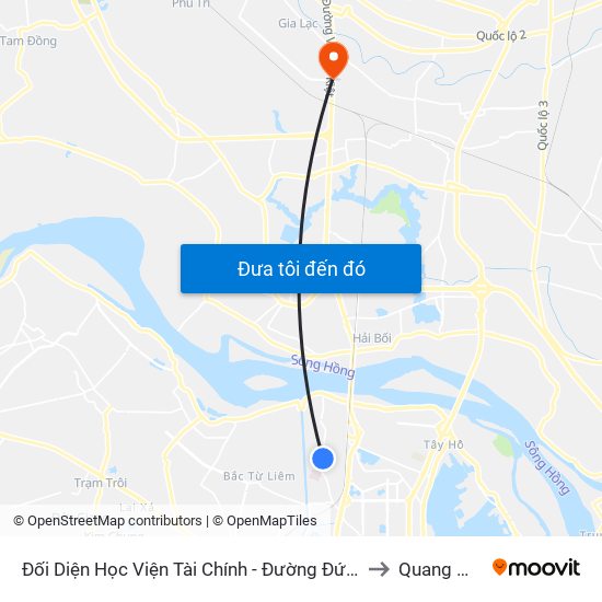 Đối Diện Học Viện Tài Chính - Đường Đức Thắng to Quang Minh map