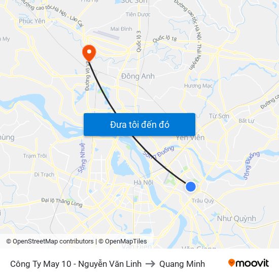 Công Ty May 10 - Nguyễn Văn Linh to Quang Minh map