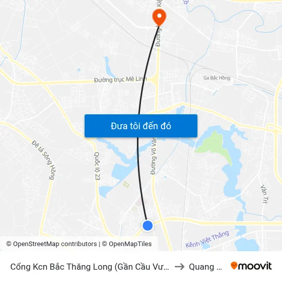Cổng Kcn Bắc Thăng Long (Gần Cầu Vượt Bộ Hành) to Quang Minh map