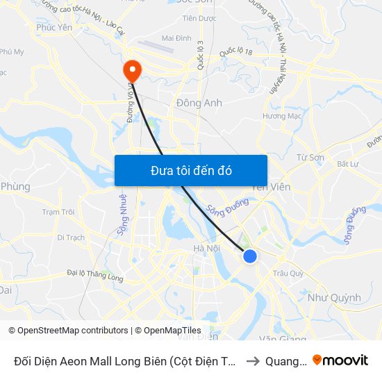 Đối Diện Aeon Mall Long Biên (Cột Điện T4a/2a-B Đường Cổ Linh) to Quang Minh map