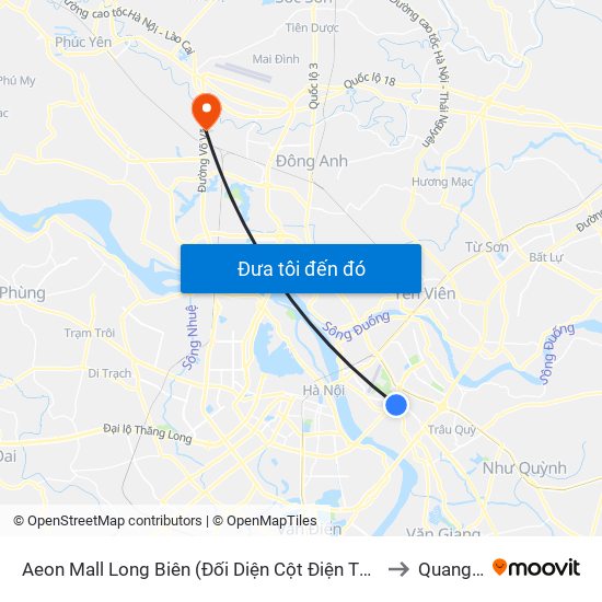 Aeon Mall Long Biên (Đối Diện Cột Điện T4a/2a-B Đường Cổ Linh) to Quang Minh map