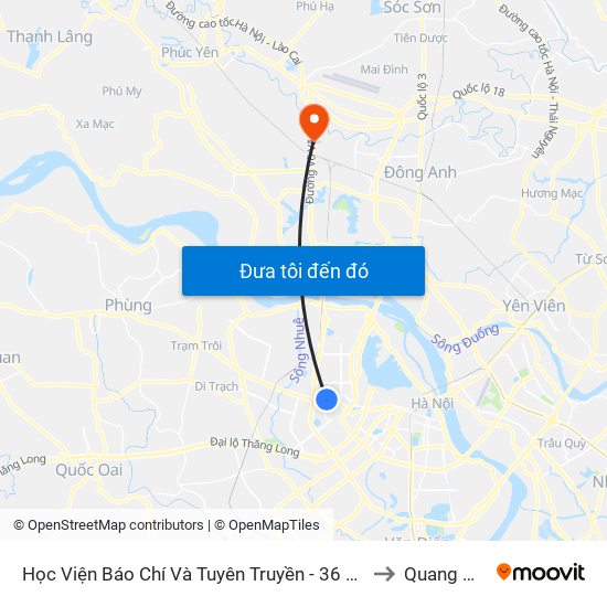 Học Viện Báo Chí Và Tuyên Truyền - 36 Xuân Thủy to Quang Minh map