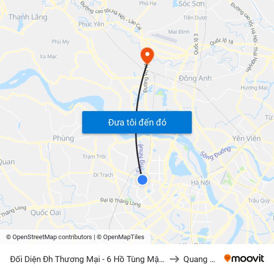 Đối Diện Đh Thương Mại - 6 Hồ Tùng Mậu (Cột Sau) to Quang Minh map