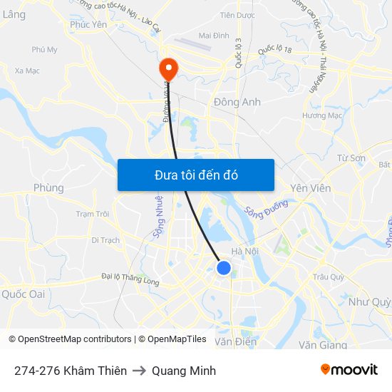 274-276 Khâm Thiên to Quang Minh map