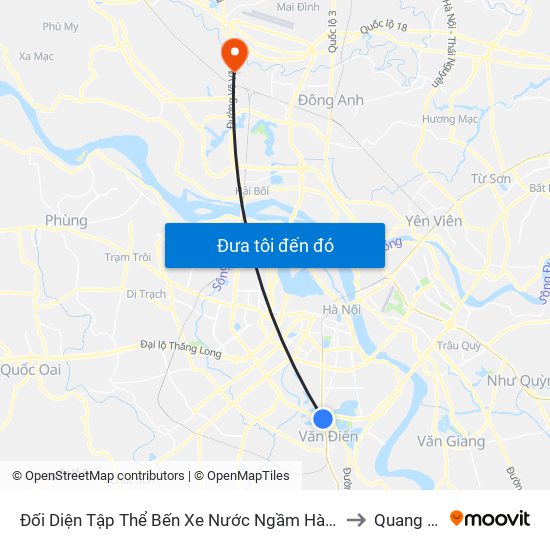 Đối Diện Tập Thể Bến Xe Nước Ngầm Hà Nội - Ngọc Hồi to Quang Minh map