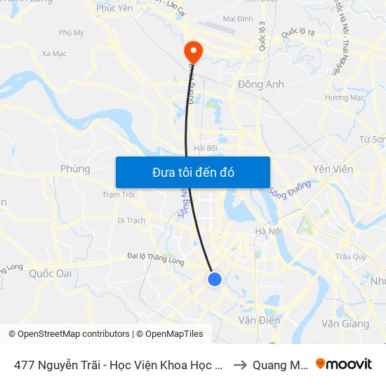 477 Nguyễn Trãi - Học Viện Khoa Học Xã Hội to Quang Minh map