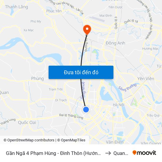 Gần Ngã 4 Phạm Hùng - Đình Thôn (Hướng Đi Khuất Duy Tiến)-Cột Sau to Quang Minh map